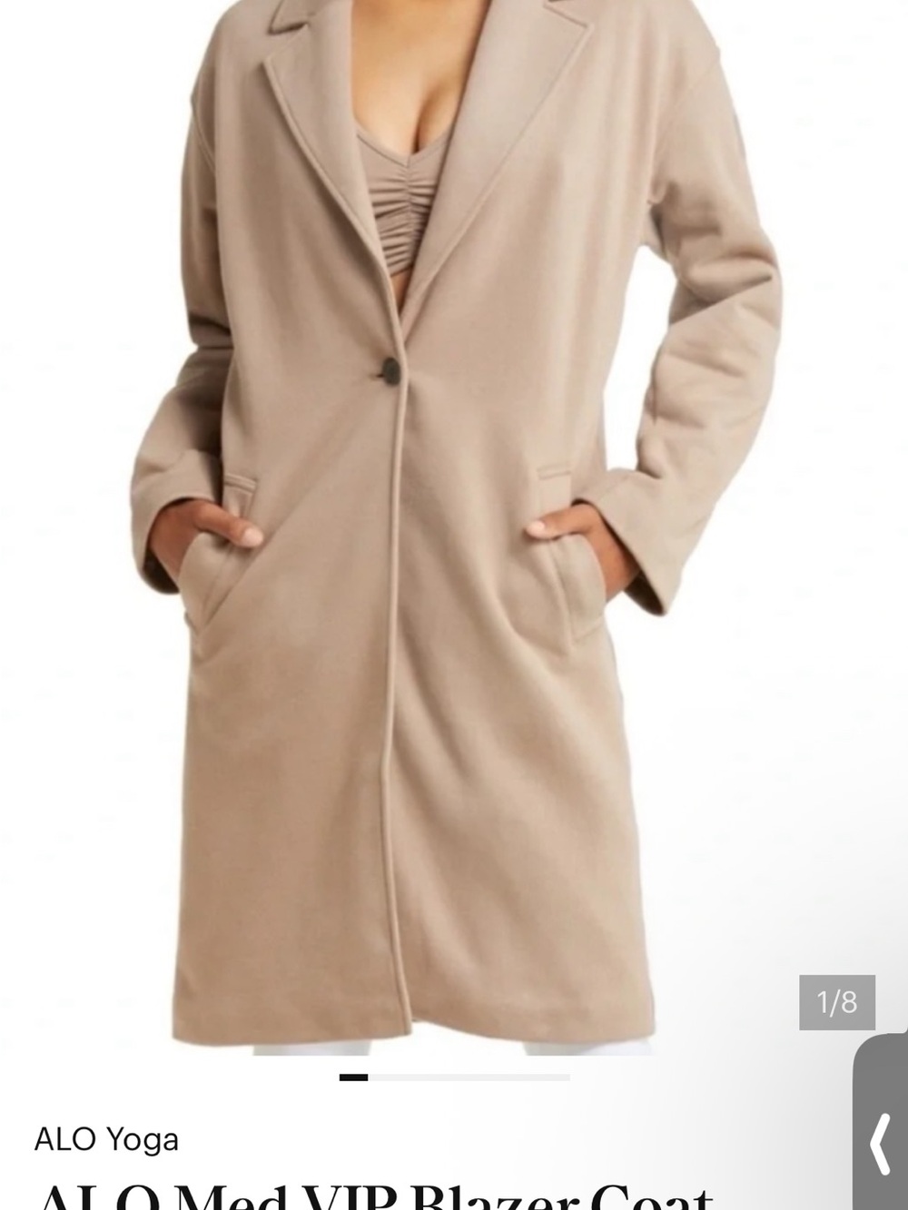 Alo XS VIP Blazer Coat in Taupe